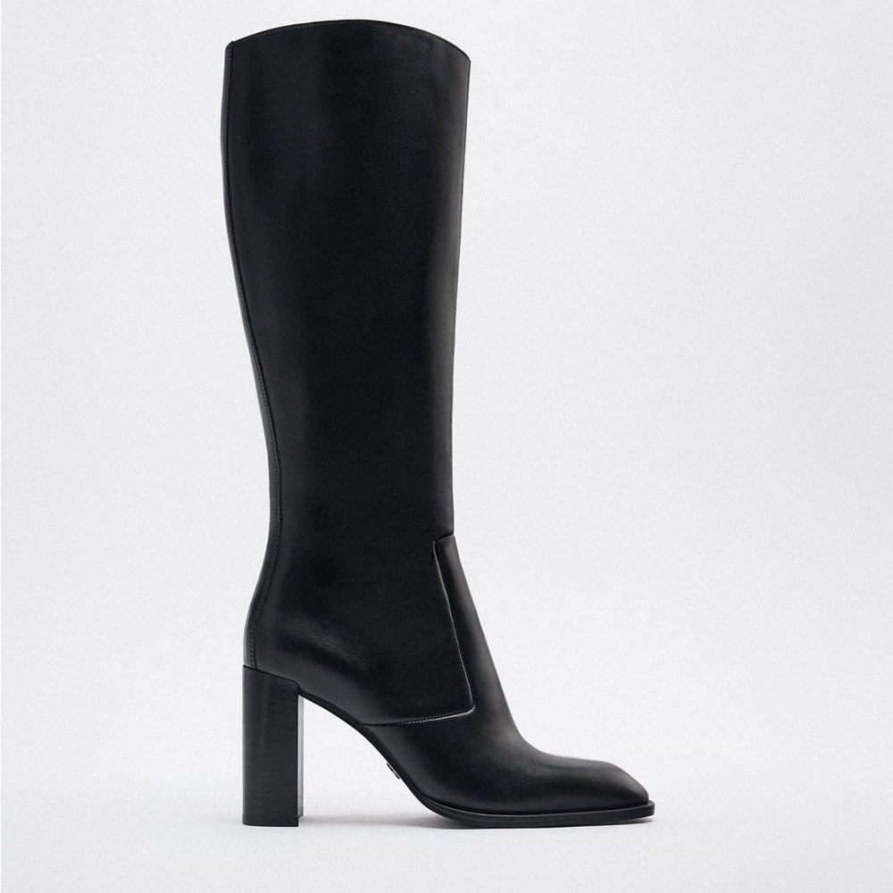 Zara heeled knee high boots size 10